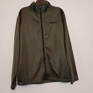And1 Track Jacket, Olive Green, Size Medium